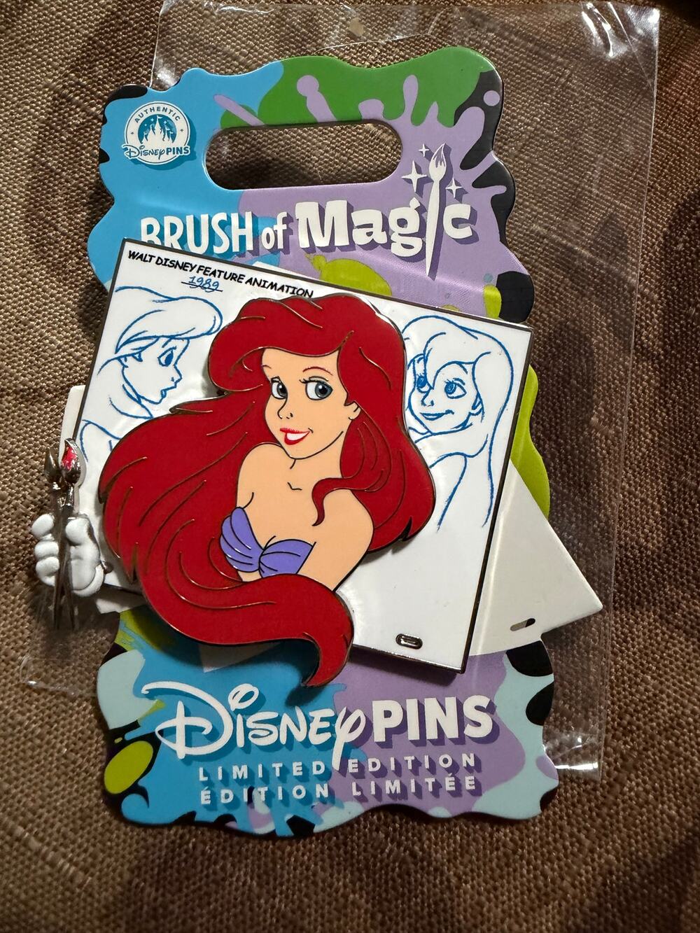 Disney Brush Of Magic Little Mermaid Ariel Limited Edition Pin NWT